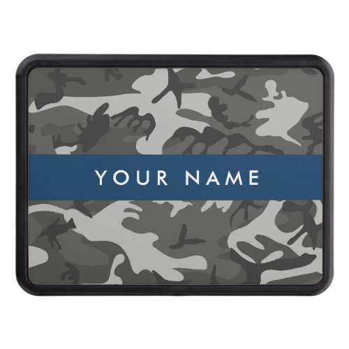 Gray Camouflage Pattern Your name Personalize Hitch Cover