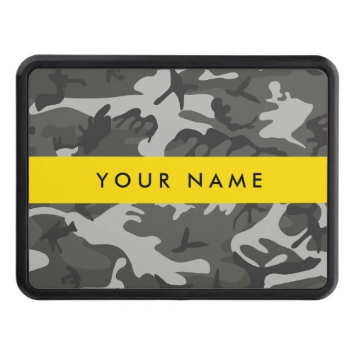 Gray Camouflage Pattern Your name Personalize Hitch Cover