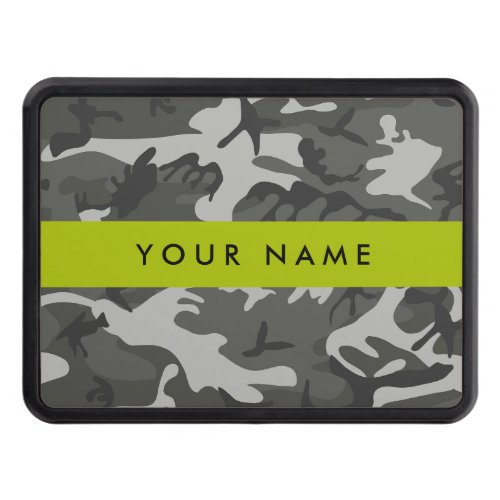 Gray Camouflage Pattern Your name Personalize Hitch Cover