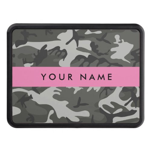 Gray Camouflage Pattern Your name Personalize Hitch Cover