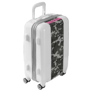 Gray Camouflage Pattern, Your name, Personalize Luggage