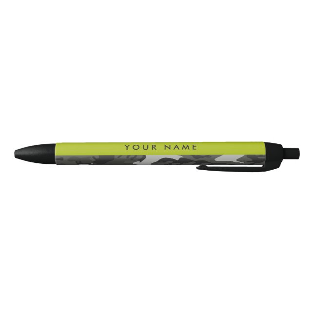 Gray Camouflage Pattern, Your name, Personalize Pen (Bottom)