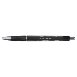 Gray Camouflage Pattern, Your name, Personalize Pen