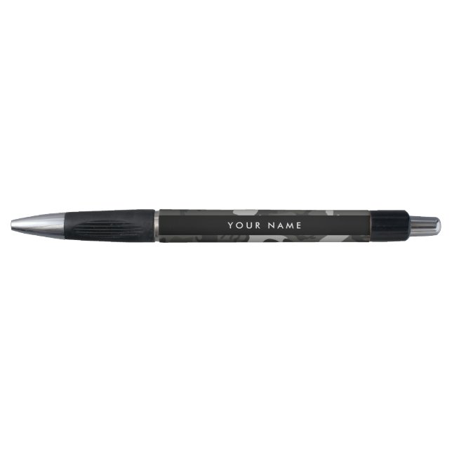 Gray Camouflage Pattern, Your name, Personalize Pen (Front)