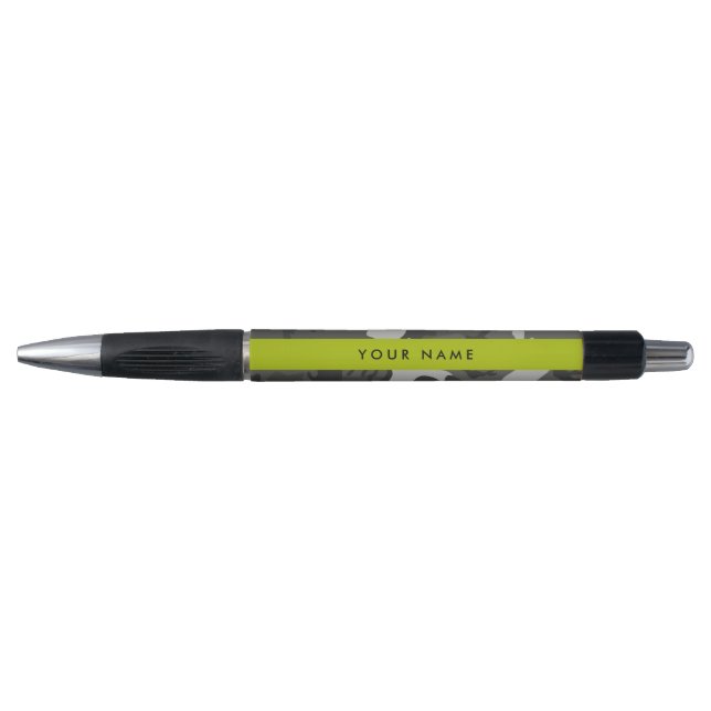 Gray Camouflage Pattern, Your name, Personalize Pen (Front)