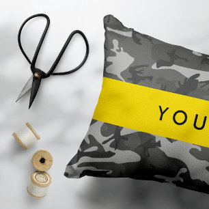 Gray Camouflage Pattern, Your name, Personalize Pet Bed