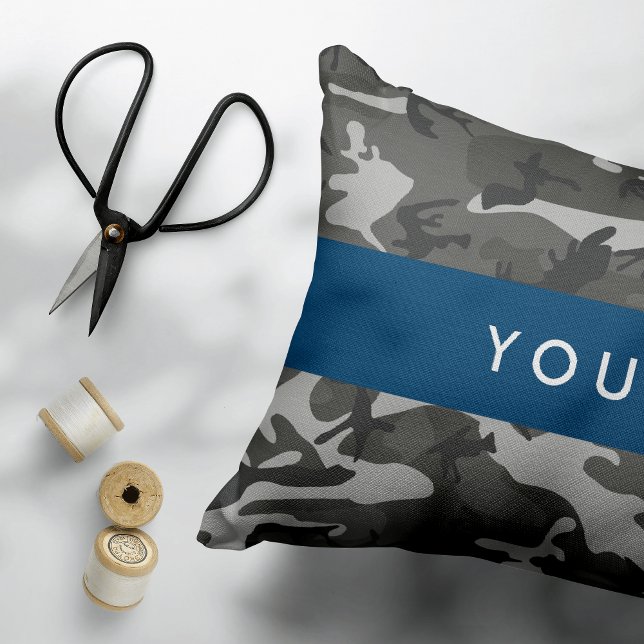 Gray Camouflage Pattern, Your name, Personalize Pet Bed (Creator Uploaded)