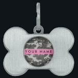 Gray Camouflage Pattern, Your name, Personalize Pet ID Tag<br><div class="desc">Elegant,  stylish and sophisticated camouflage pattern in gray color. Modern and trendy gift,  perfect for the military lover in your life. Personalize by adding your name,  nickname,  monogram or initials.</div>