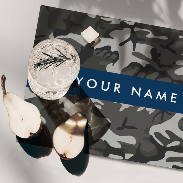 Gray Camouflage Pattern, Your name, Personalize Placemat (Creator Uploaded)