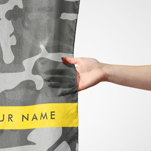 Gray Camouflage Pattern Your name Personalize Scarf