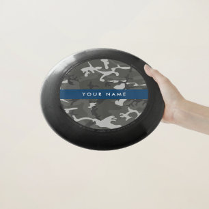 Gray Camouflage Pattern, Your name, Personalize Wham-O Frisbee
