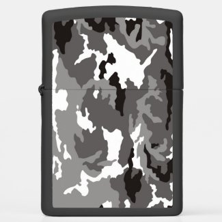 Gray camouflage pattern zippo lighter
