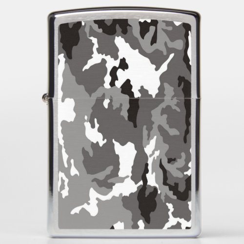 Gray camouflage pattern zippo lighter