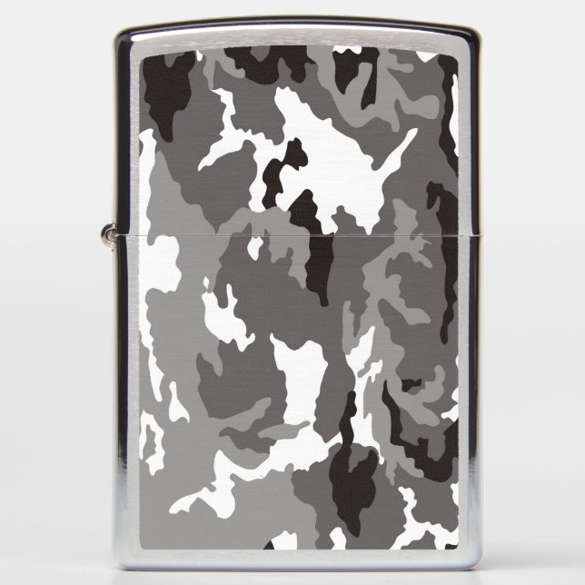 Gray camouflage pattern zippo lighter (Front)