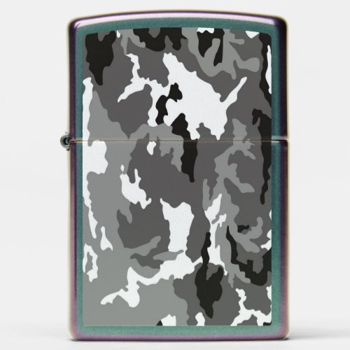 Gray camouflage pattern zippo lighter