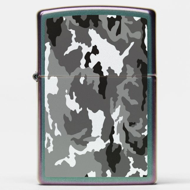 Gray camouflage pattern zippo lighter (Front)