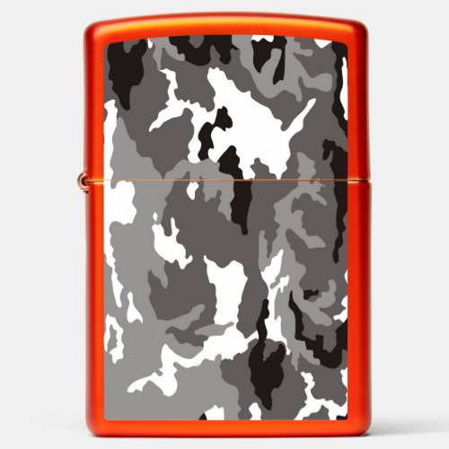 Gray camouflage pattern zippo lighter