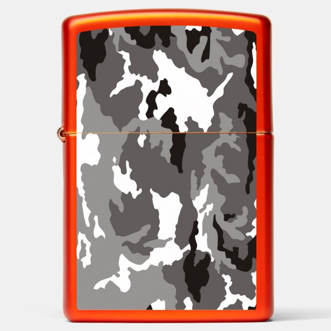 Gray camouflage pattern zippo lighter (Front)