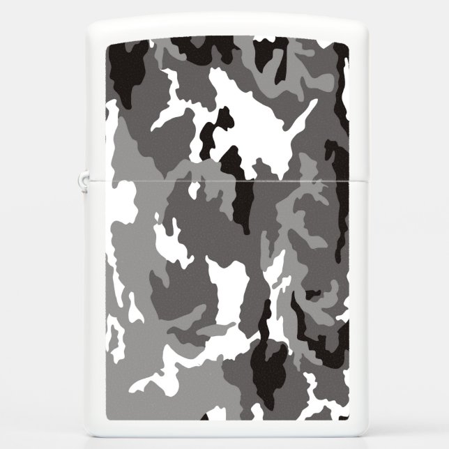 Gray camouflage pattern zippo lighter (Front)
