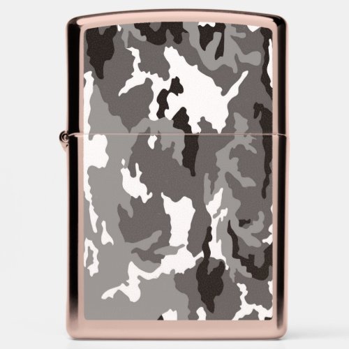 Gray camouflage pattern zippo lighter