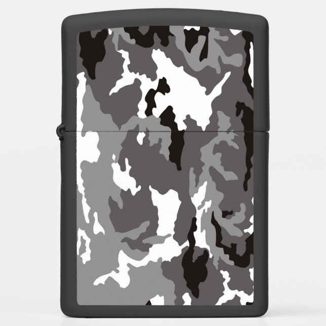 Gray camouflage pattern zippo lighter (Front)