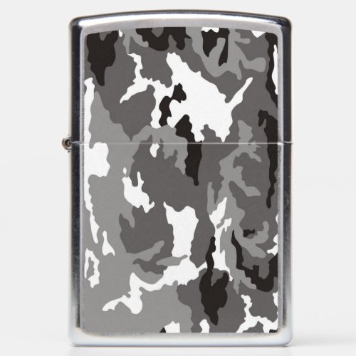 Gray camouflage pattern zippo lighter