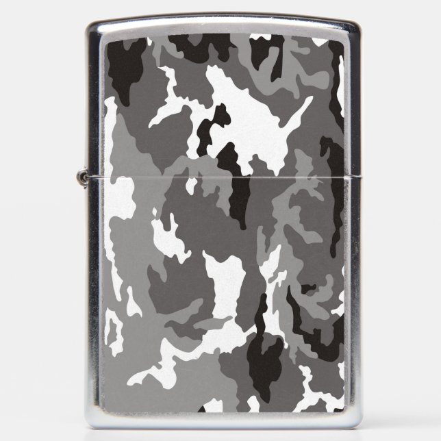 Gray camouflage pattern zippo lighter (Front)