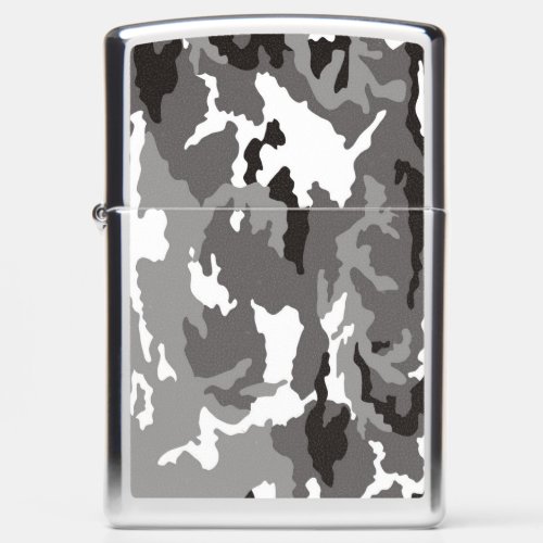 Gray camouflage pattern zippo lighter