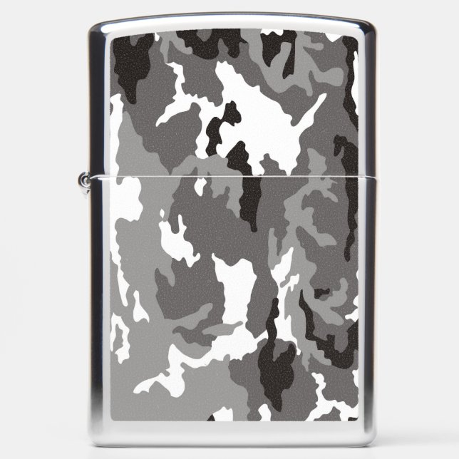 Gray camouflage pattern zippo lighter (Front)