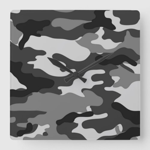 Gray camouflage  Wall Clock