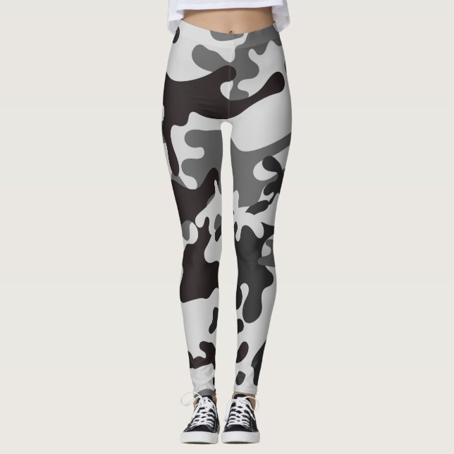 gray camouflage woman´s leggings ,sport leggings (Front)