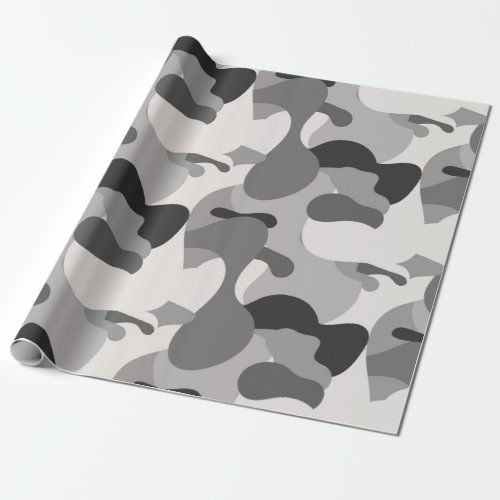 Gray Camouflage Wrapping Paper