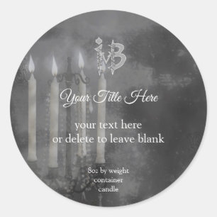 Gray Candlelight Container Candle Label