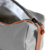Gray Canvas and Leather Dopp Kit (Open)