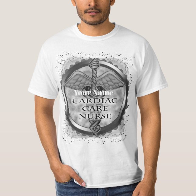 Gray Cardiac Care Nurse T-Shirt (Front)
