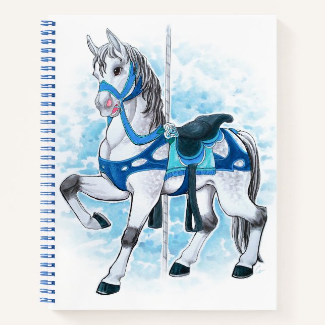 Gray Carousel Horse Notebook (Front)