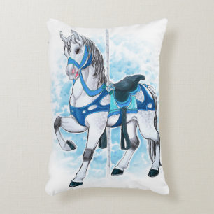 Gray Carousel Horse Pillow
