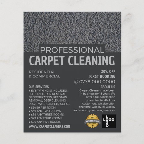 Gray Carpet Carpet Cleaner Cleaning Service Flyer