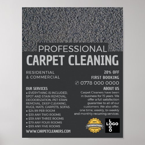 Gray Carpet Carpet Cleaner Cleaning Service Poster