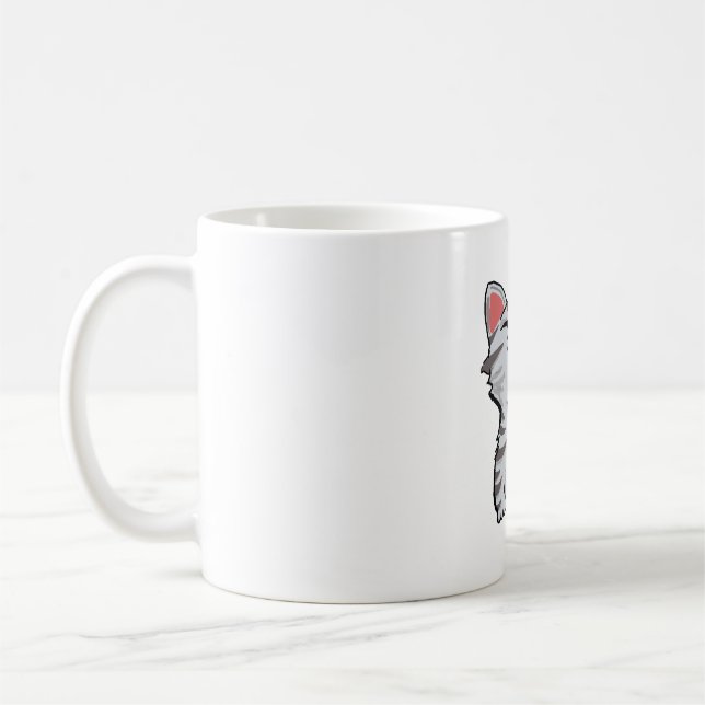 gray cartoon cat cat cartoon coffee mug (Left)