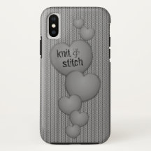 GRAY Cascading Hearts❤ Knit iPhone case