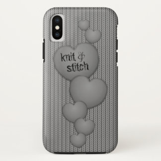 GRAY Cascading Hearts❤ Knit iPhone case