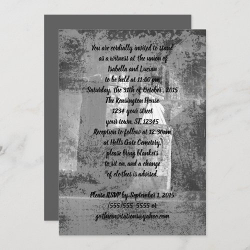 Gray Castle Goth Wedding Invitations