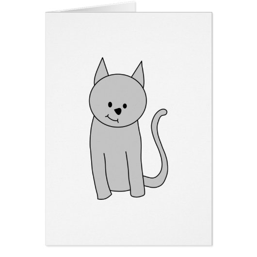 Gray Cat Cartoon. (Front)