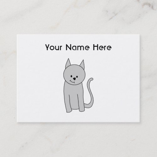 Gray Cat Cartoon. Business Cards