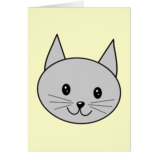 Gray Cat Cartoon. Cards (Front)