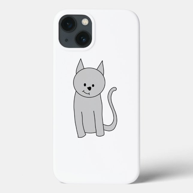 Gray Cat Cartoon. Case-Mate iPhone Case (Back)