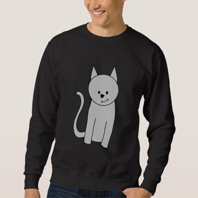 Gray Cat Cartoon. Sweatshirt (Front)