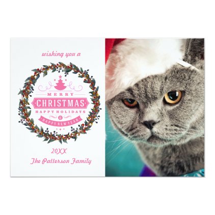 Gray cat christmas - Christmas cat -kitten cat Card