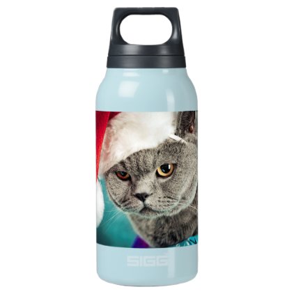 Gray cat christmas - Christmas cat -kitten cat Insulated Water Bottle